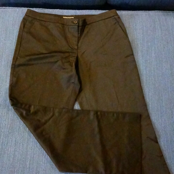 EMPORIO ARMANI Elegant Black Satin Wide-Leg Pants with Pockets - Picture 2 of 5